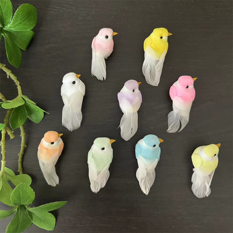 Resin Craft Material - 2Pcs Cute Artificial Birds Fake Foam