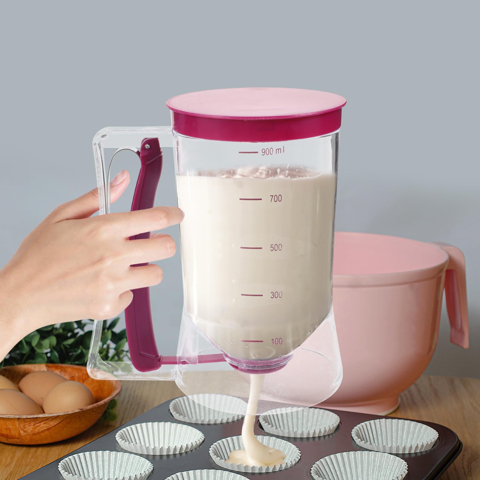 Mixing Cup Silicone - 900ml Batter Dispenser Cupcake Pancake Batter