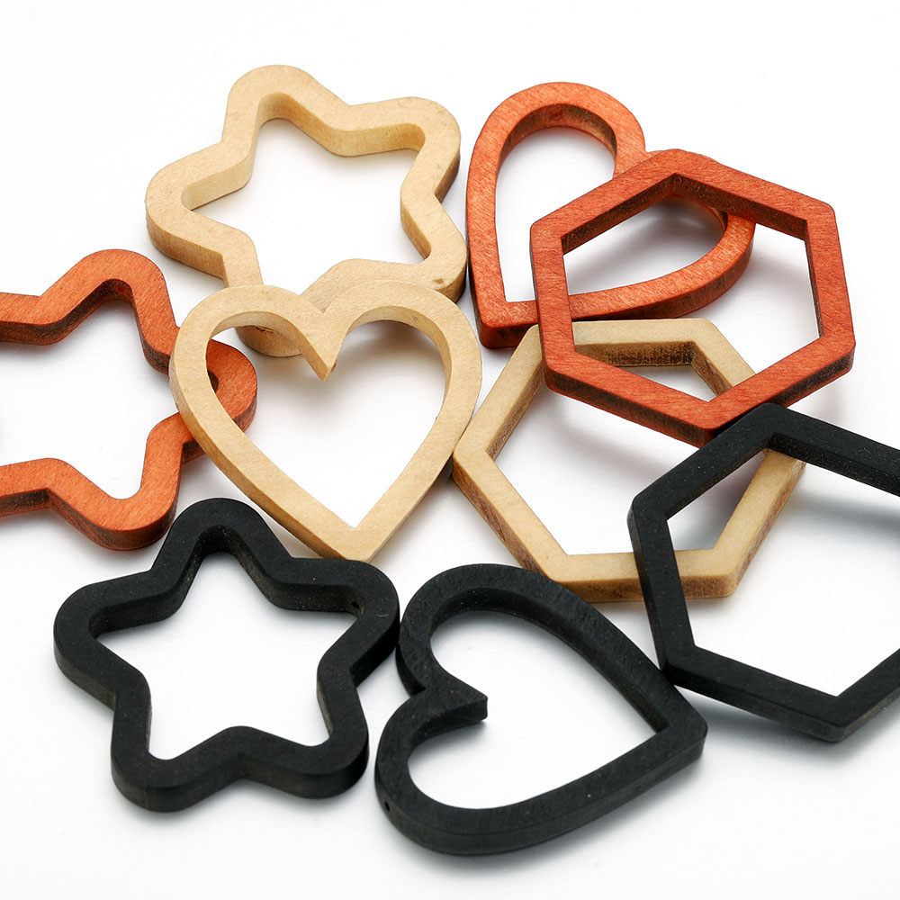 10pcs Wood Heart Square Silico - Crafting Resin ulasan dan harga