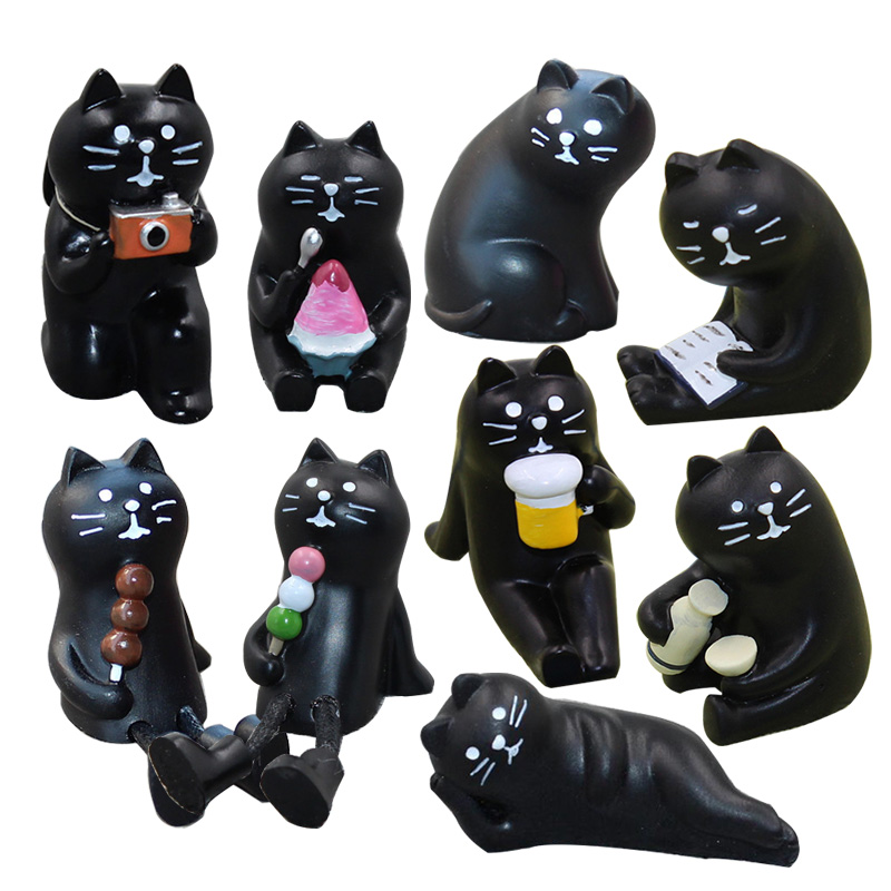 1pc Decole Black Cat Miniature - Resin Craft Material ulasan dan harga