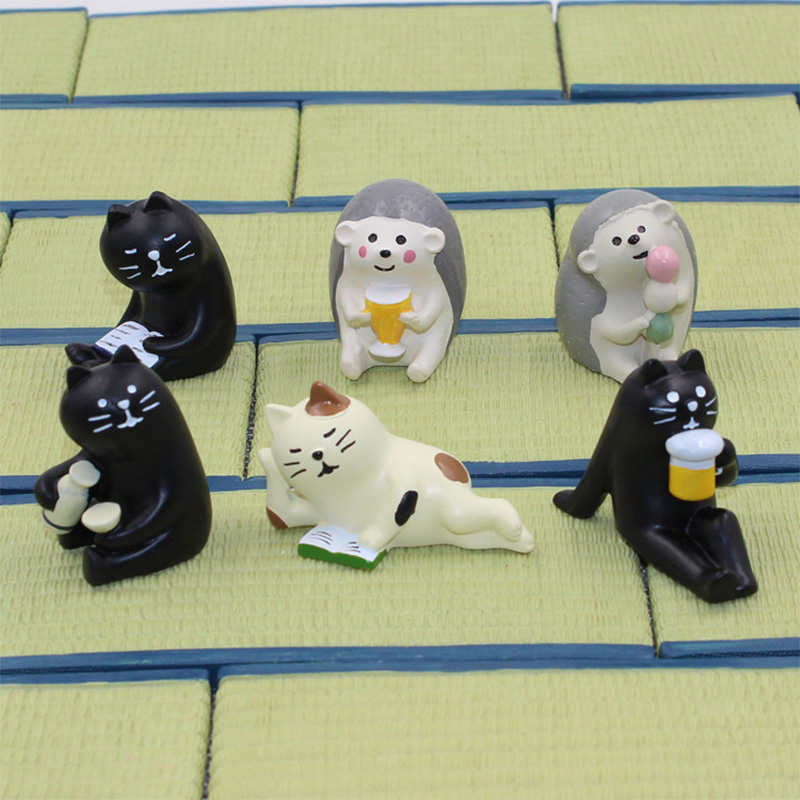 1pc Decole Black Cat Miniature - Resin Craft Material ulasan dan harga
