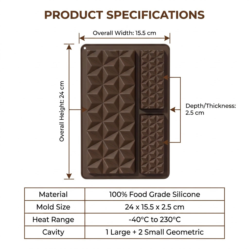 2-in-1 Silicone Chocolate Bar  - Silicone Mold Tray ulasan dan harga