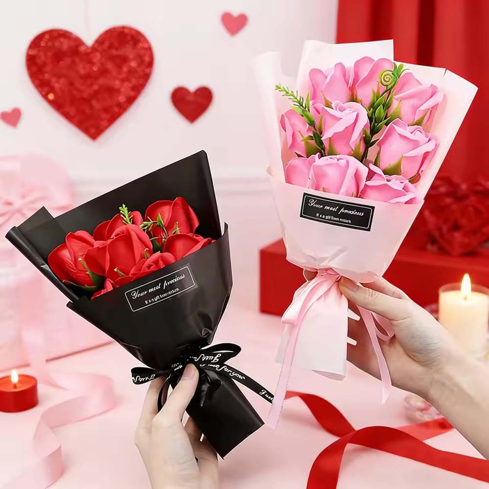 9 Heads Soap Flower Rose Bouqu - Dried Flower Bulk ulasan dan harga