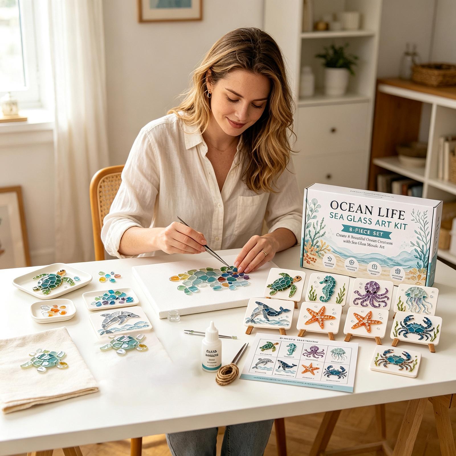 Crushed Glass Art Kit Handmade - Resin Craft For Beginners ulasan dan harga