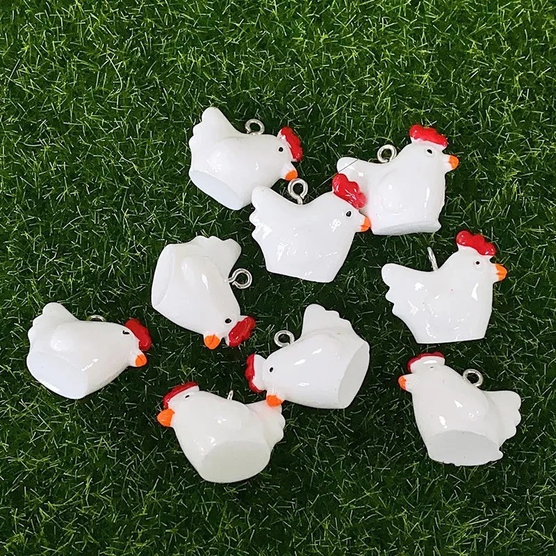 10Pcs Cute Mini 3D Chicken Res - Resin Crafts Diy ulasan dan harga