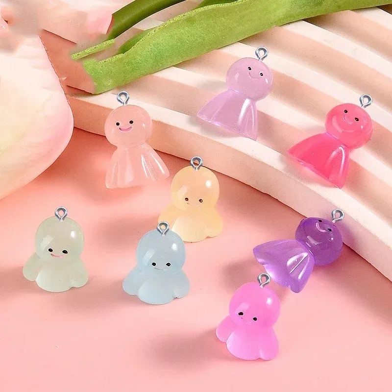 10Pcs Glow In Dark Cartoon Dol - Resin Crafts Diy ulasan dan harga