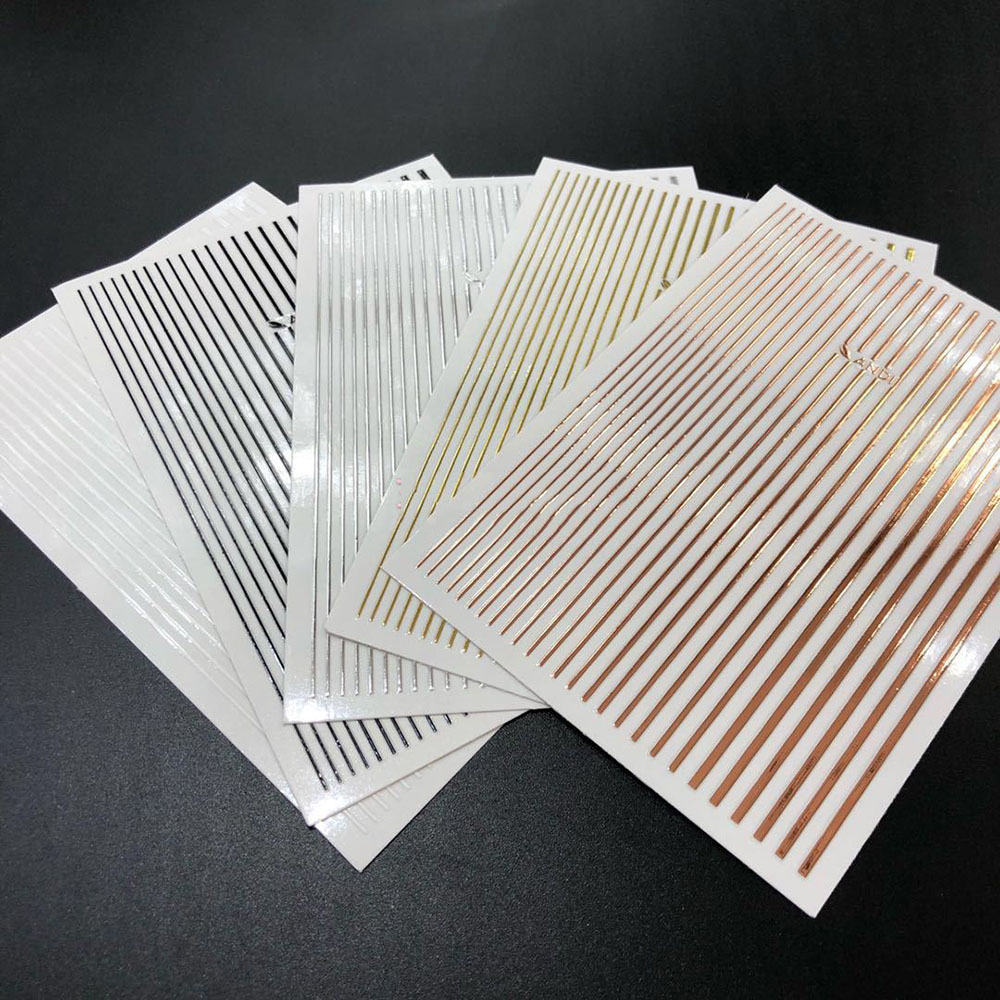 1 Sheet 3D Gold Silver Lines S - Gold Foil Flakes ulasan dan harga