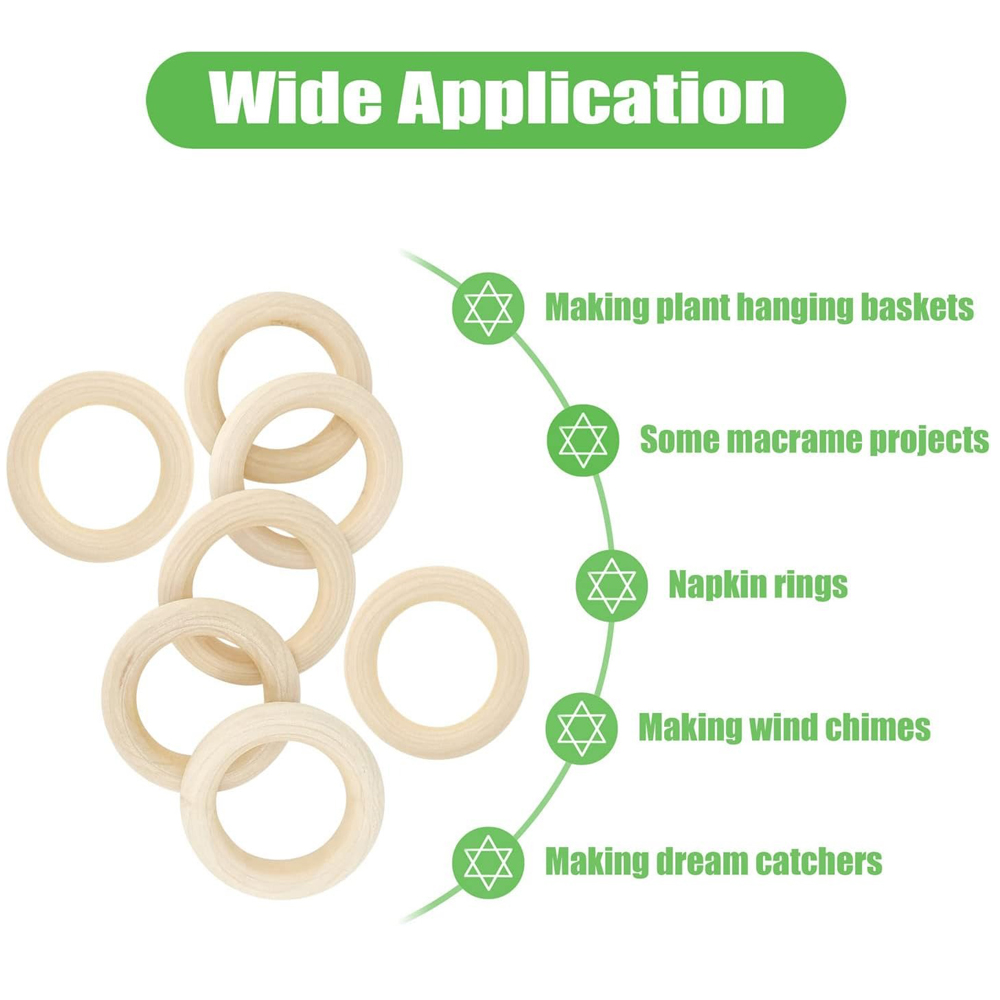 20PCS Wooden Rings for Craft 5 - Wood Ring Blank ulasan dan harga