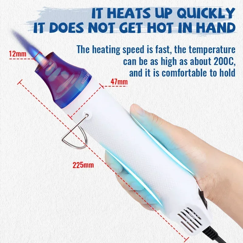 Hot Air Gun 300W 220V Ligthwei - Heat Gun Small ulasan dan harga