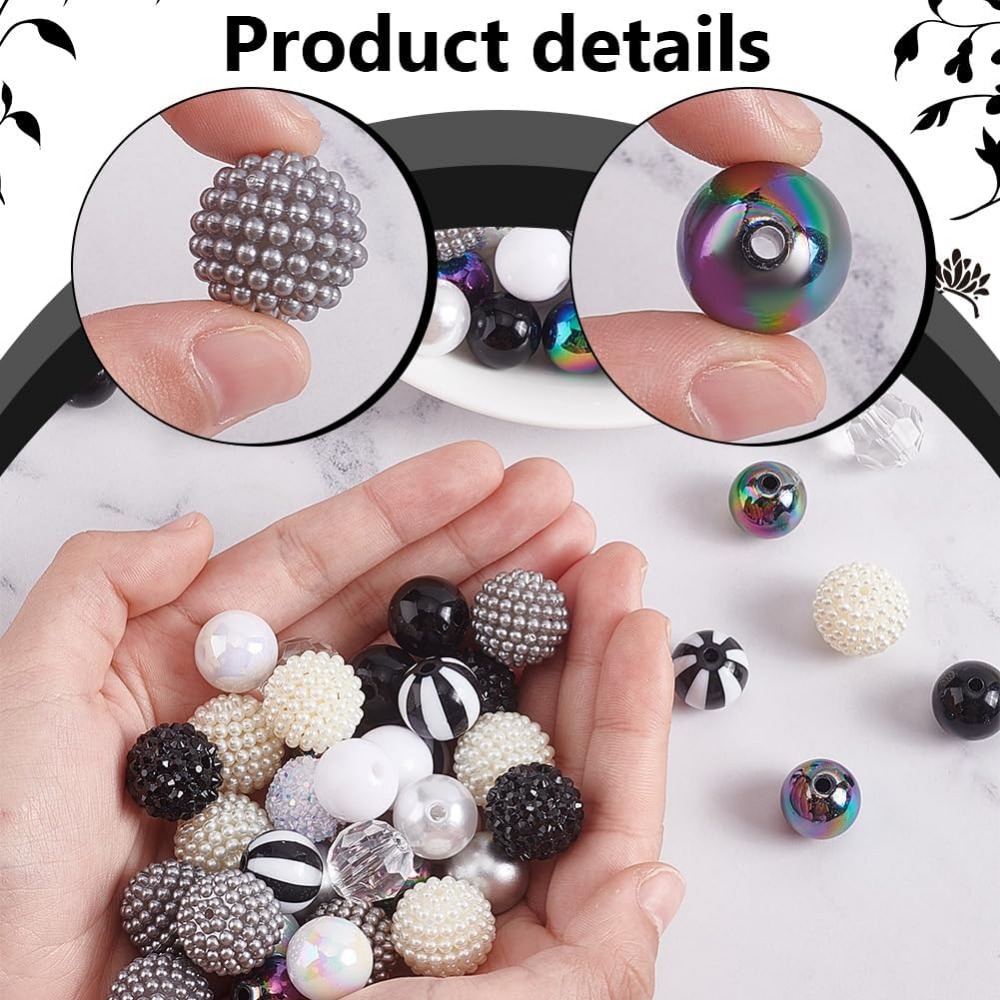 106pcs Chunky Beads 12 Styles  - Crafting Resin ulasan dan harga