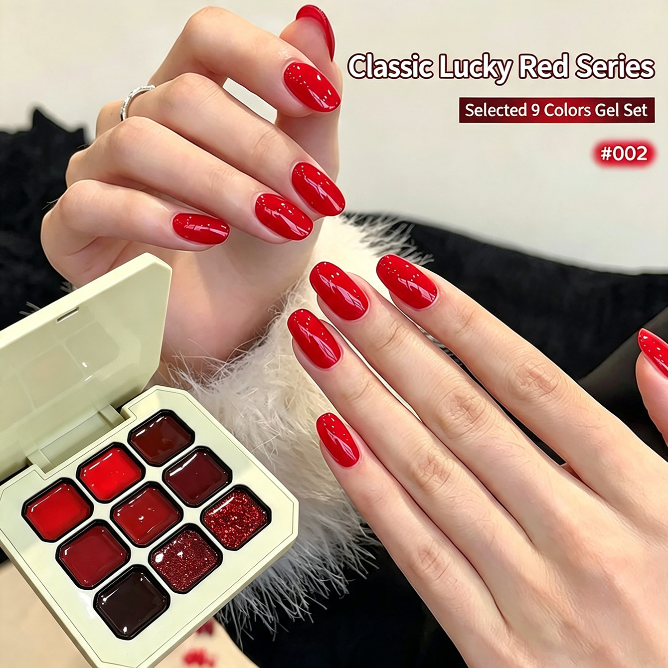 9 Colors Classic Red Solid Nai - Resin Glitter Pack ulasan dan harga
