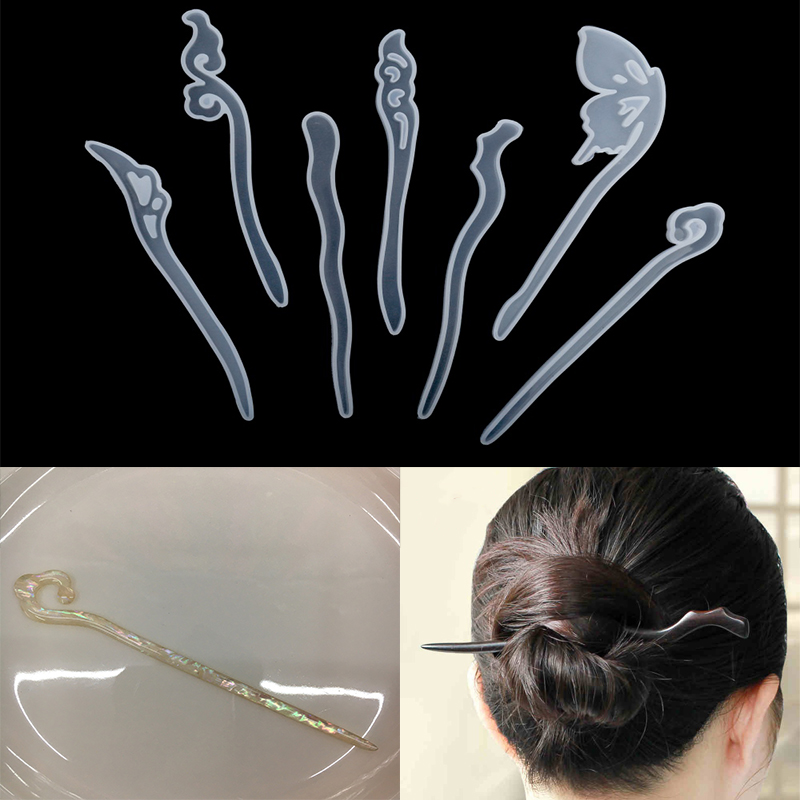 1Pcs Hairpin Hair Stick Silico - Gold Foil Flakes ulasan dan harga