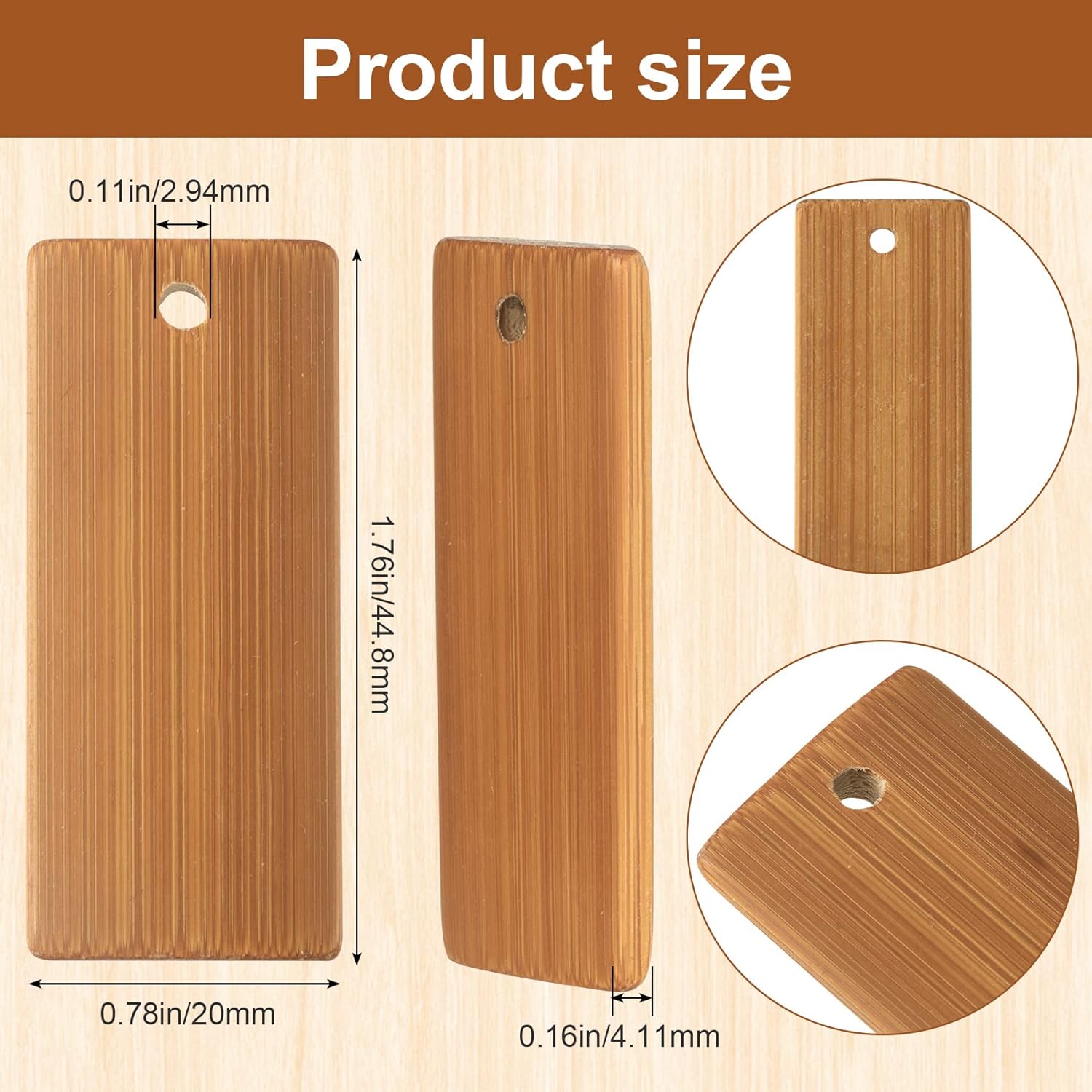 50Pcs Natural Wood Blanks 45x2 - Wood Ring Blank ulasan dan harga