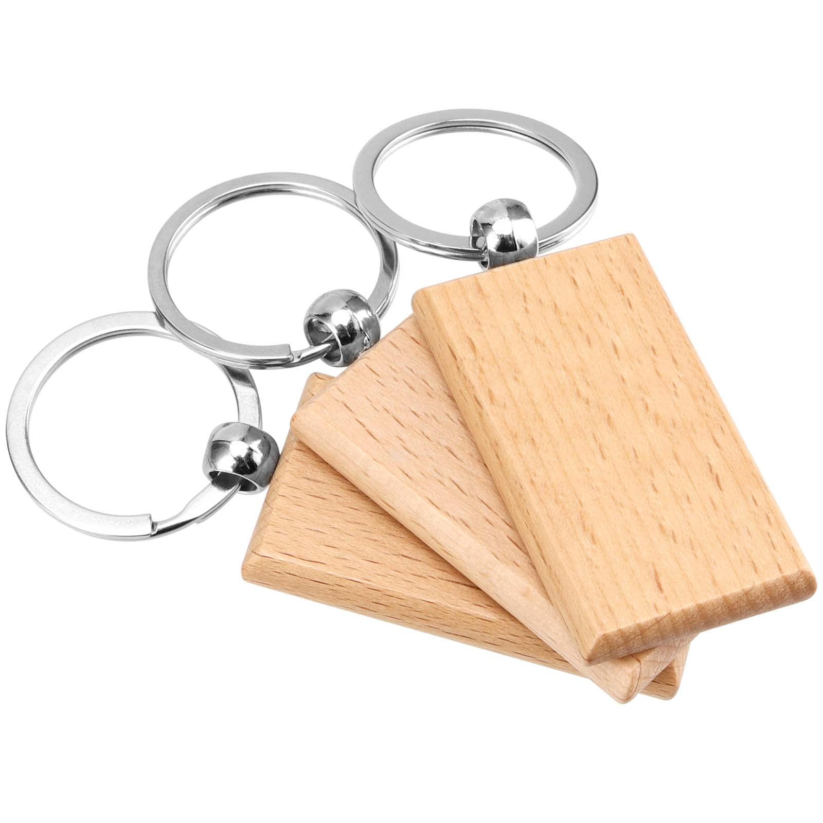 10-100Pcs Blank Wooden Keychai - Wood Ring Blank ulasan dan harga