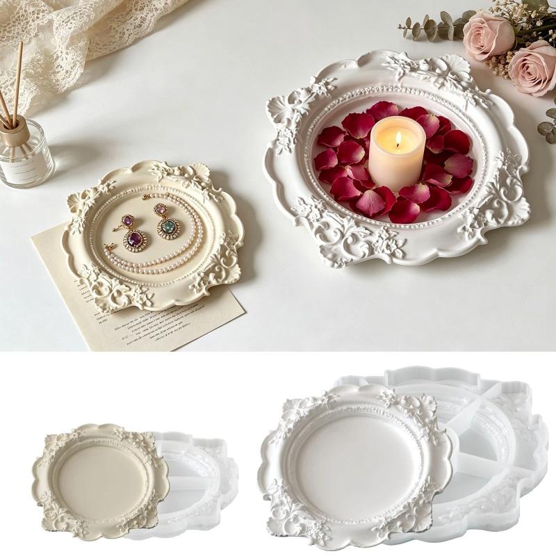 1Pcs Vintage Baroque Relief Si - Silicone Mold Tray ulasan dan harga