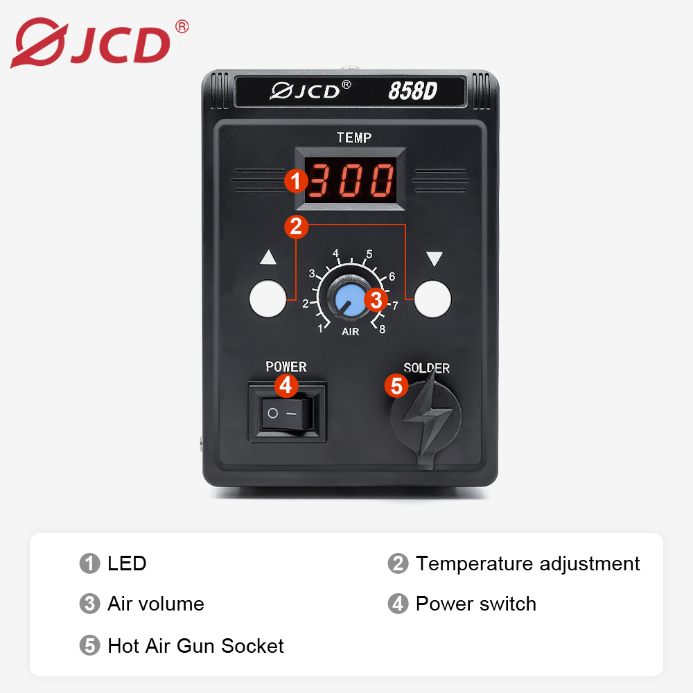 JCD Hot Air Gun 858D 700W BGA  - Heat Gun Small ulasan dan harga
