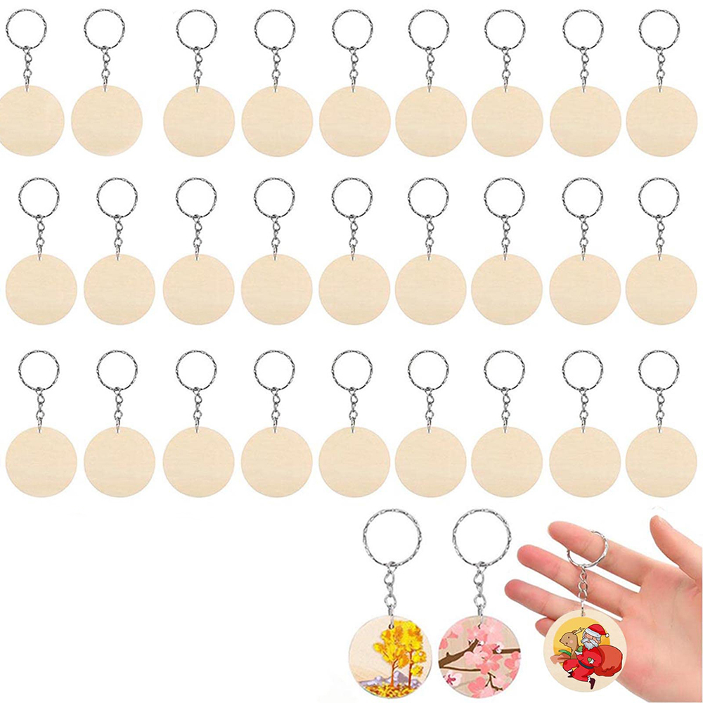 180PCS Blank Round-Shaped Wood - Wood Ring Blank ulasan dan harga